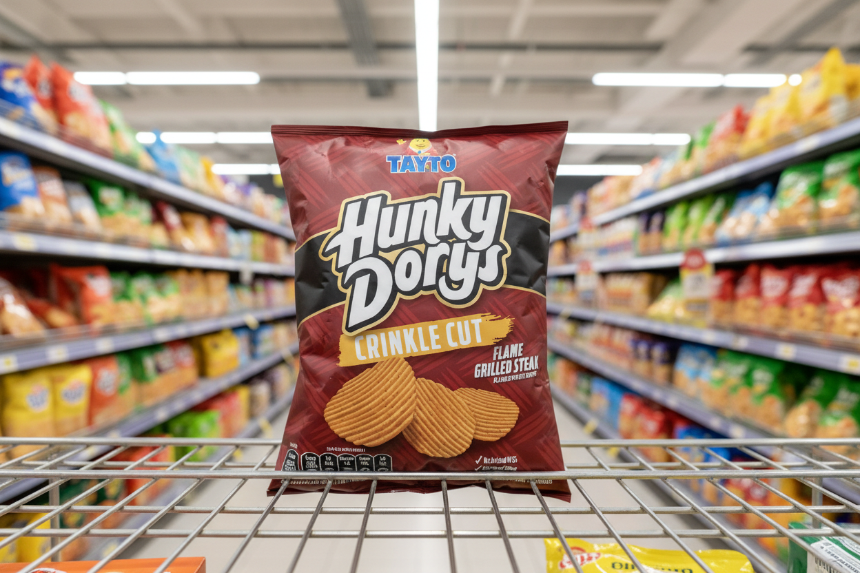 12 x Hunky Dorys Flame Grilled Steak Crisps 135G
