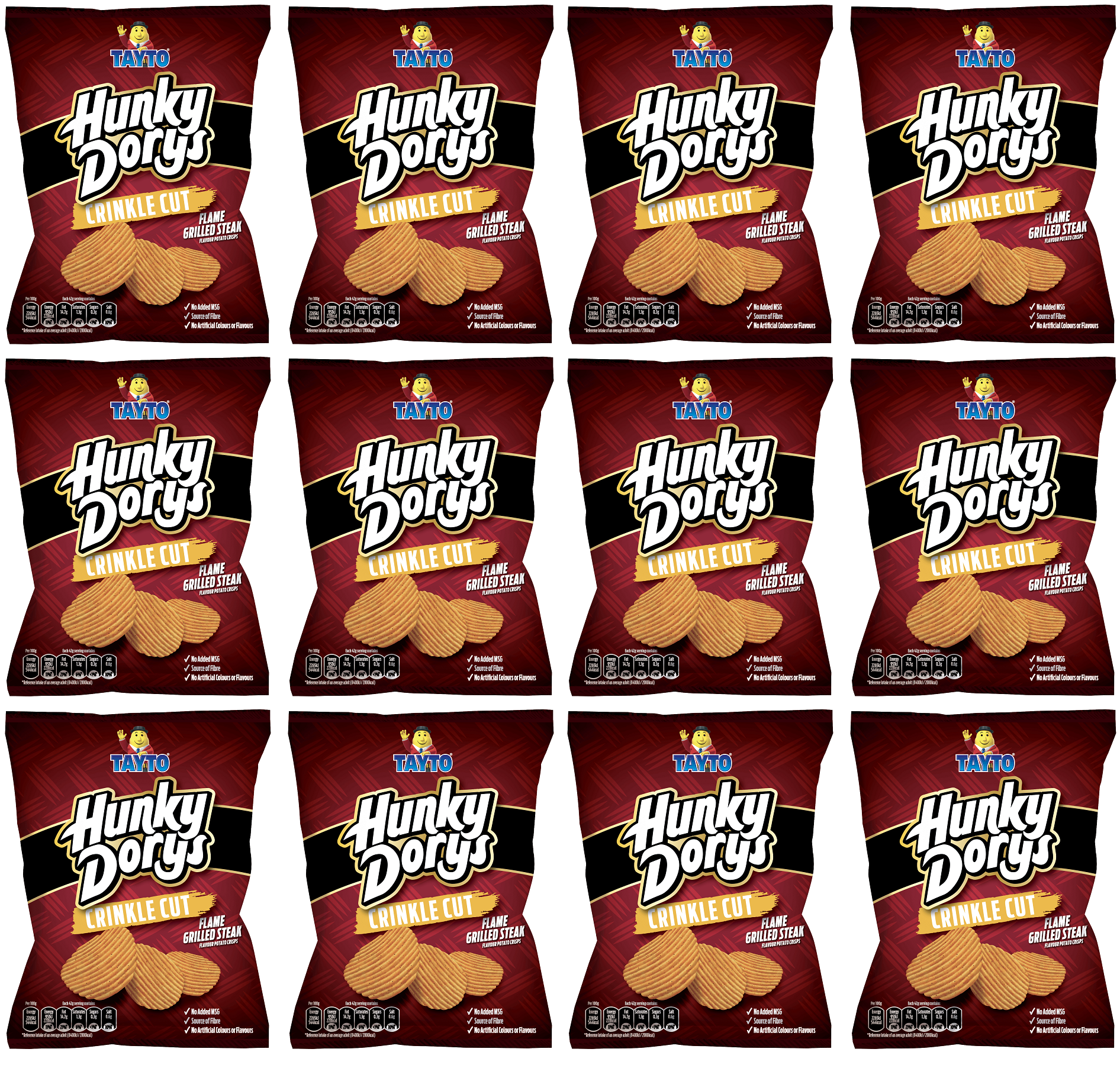 12 x Tayto Hunky Dory Flame Grilled Steak 130G