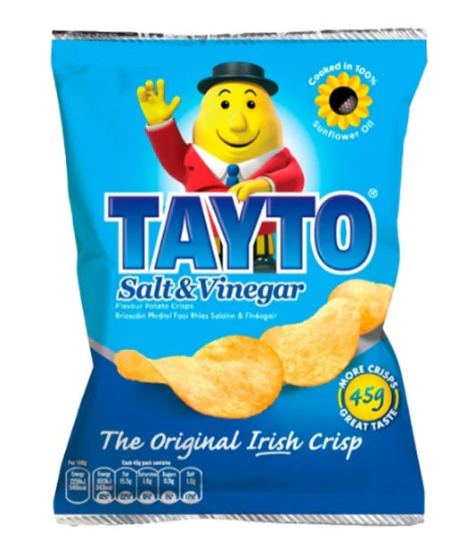 50 x Tayto Salt & Vinegar Flavour Potato Crisps 35G