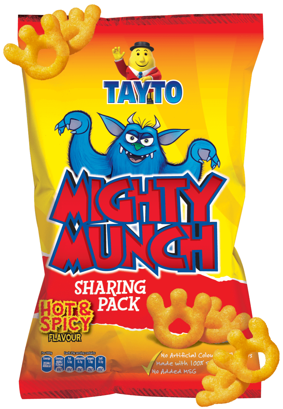 Tayto Mighty Munch Hot & Spicy Flavour Potato Snacks 31G