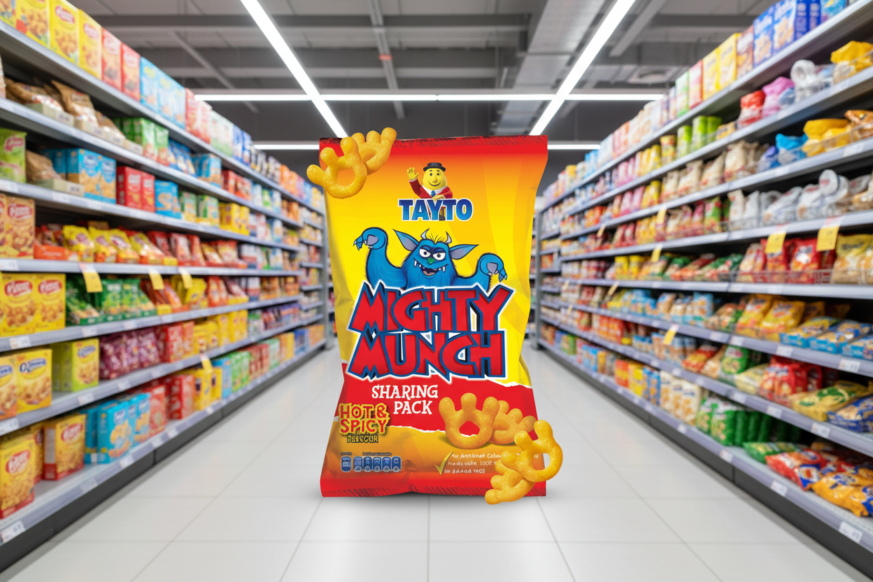 50 x Tayto Mighty Munch Hot & Spicy Flavour Potato Snacks 31G
