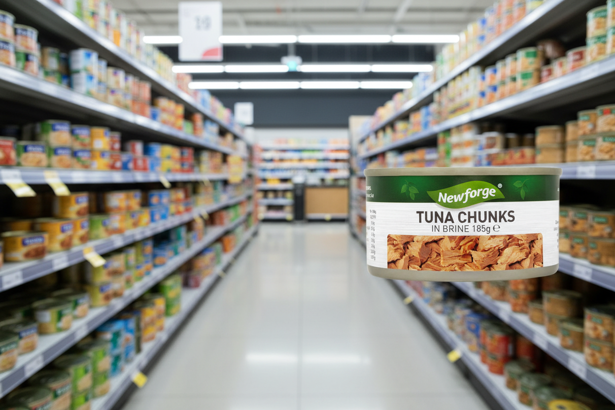 12 x Newforge Tuna Chunks In Brine 185G