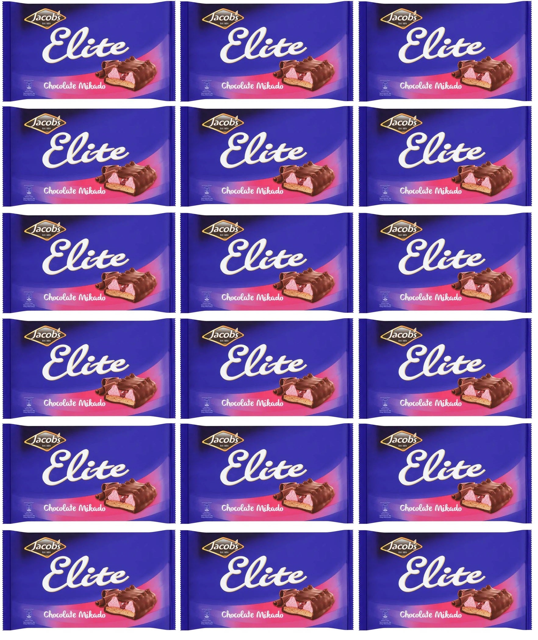 18 x Jacob's Elite Chocolate Mikado 176G