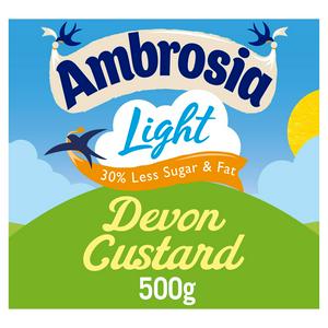 3 x Ambrosia Light Devon Custard 4 X 125G (500G)