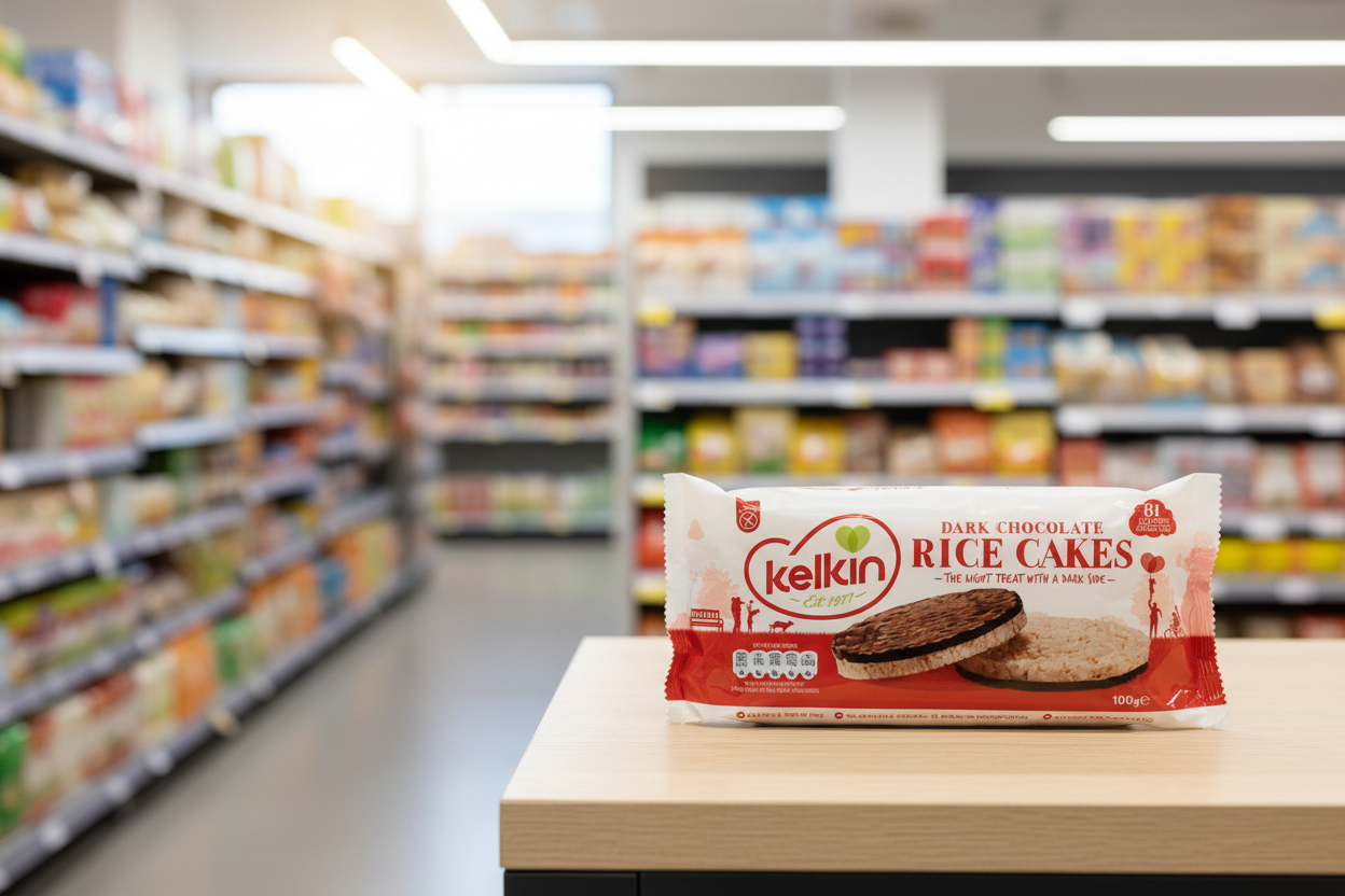 12 x Kelkin Dark Chocolate Rice Cakes 100G