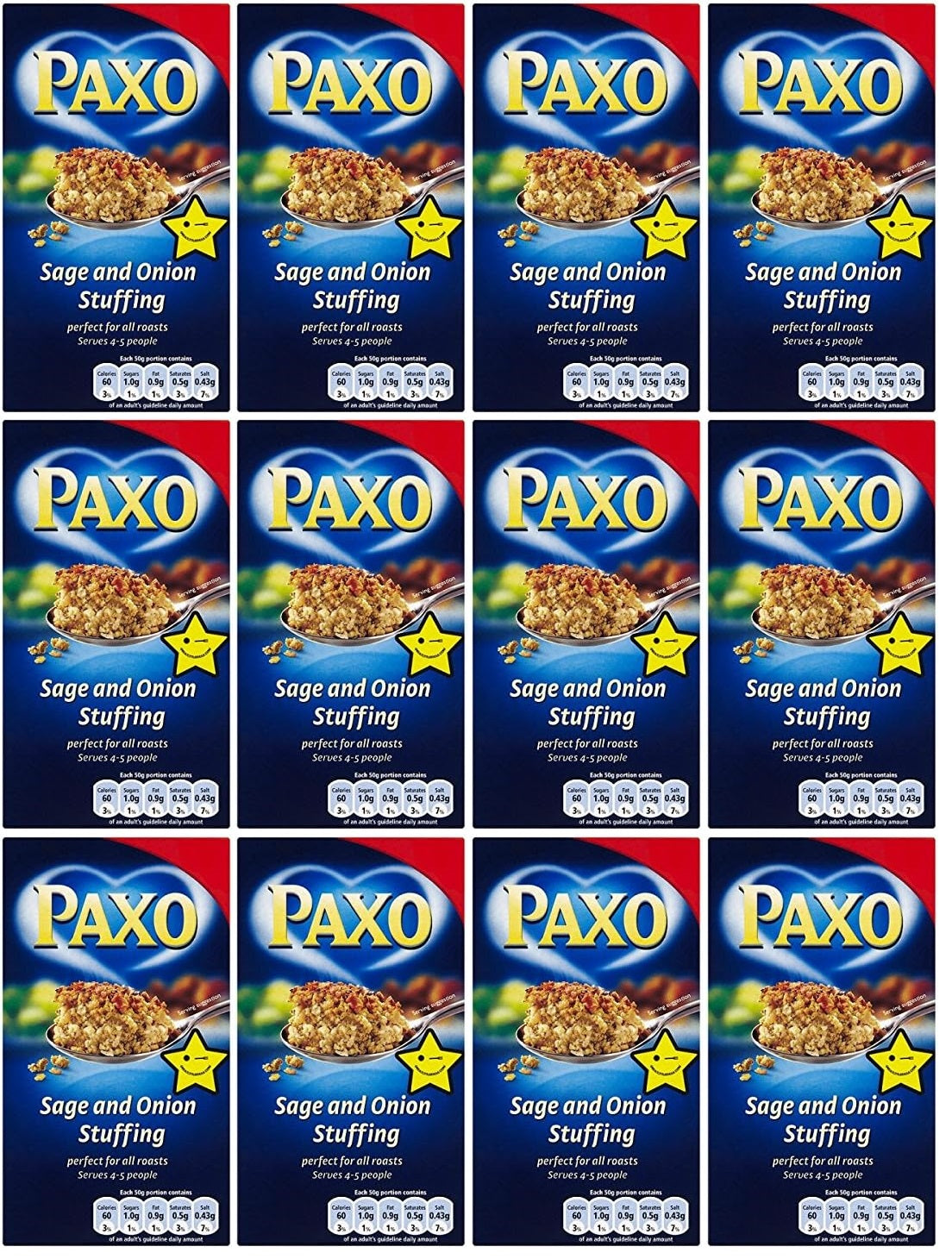 12 x Paxo Sage & Onion Stuffing Mix 85G