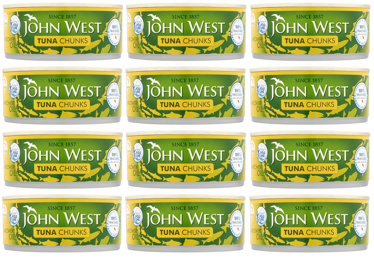 12 x John West Tuna Chunks In Sunflower Oil 145G