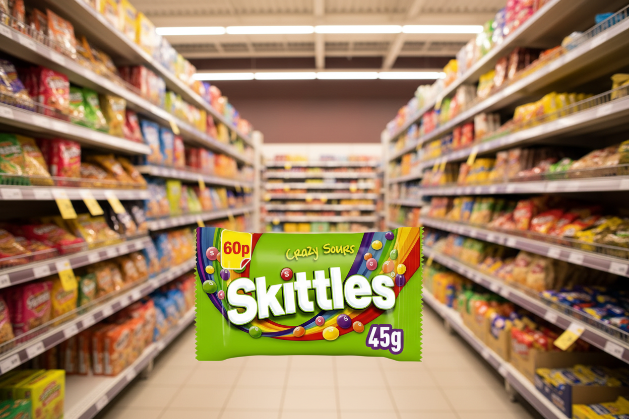 36 x Skittles Vegan Chewy Crazy Sour Sweets Fruit Flavoured Bag 45G