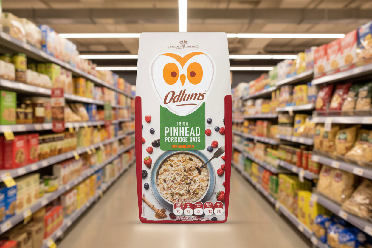 12 x Odlums Irish Pinhead Porridge Oats 1Kg