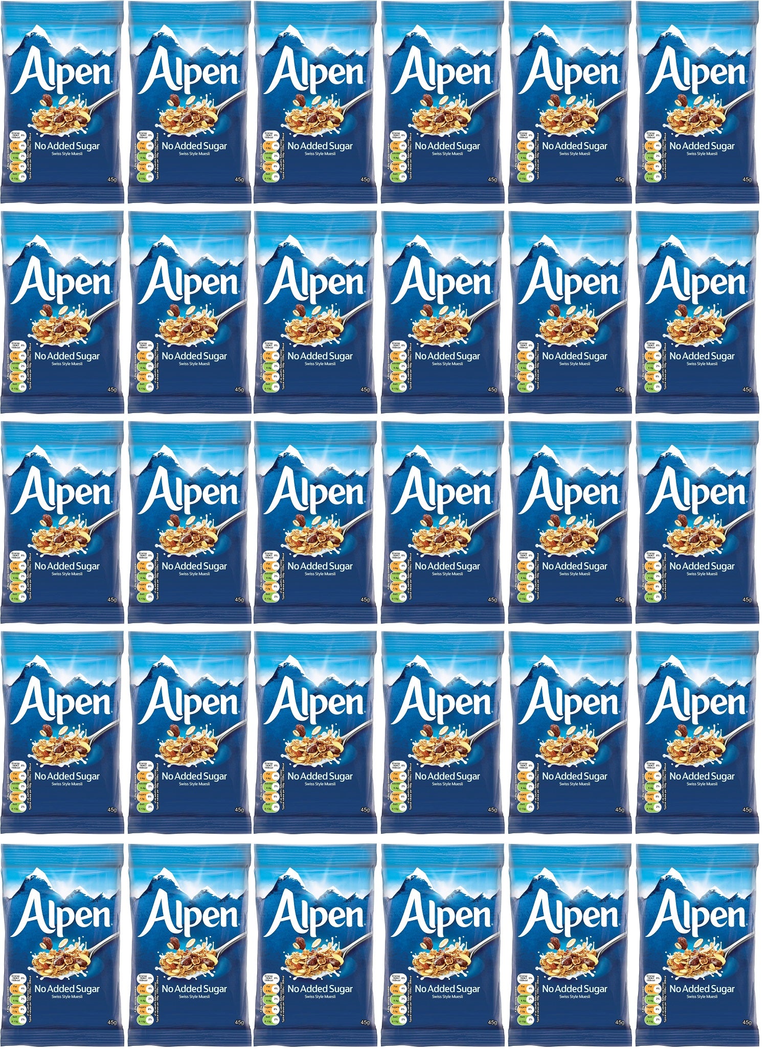 30 x Alpen No Added Sugar Swiss Style Muesli 30 X 45G