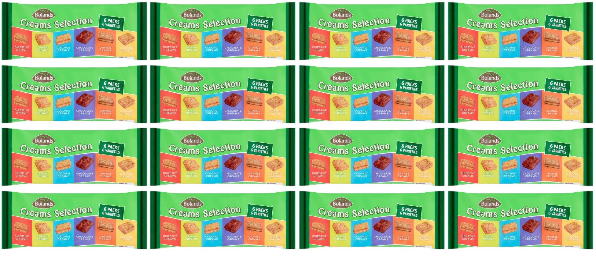 16 x Bolands Creams Selection 6 X 75G (450G)