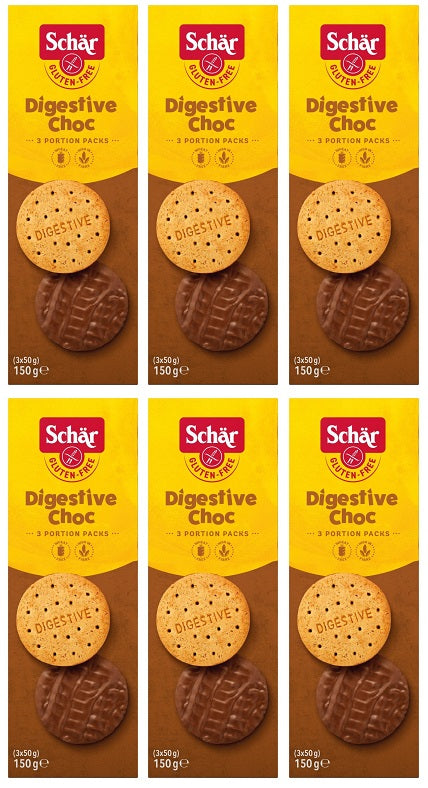 6 x Schär Digestive Choc 3 X 50G (150G)