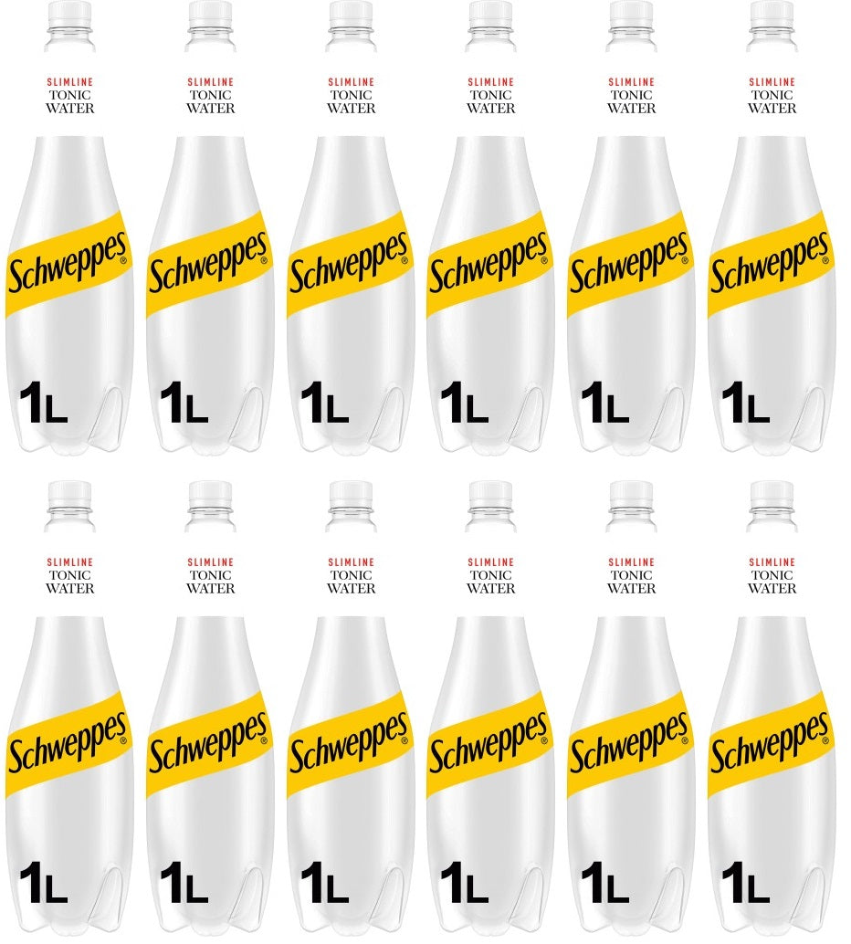 12 x Schweppes Slimline Tonic Water 1L