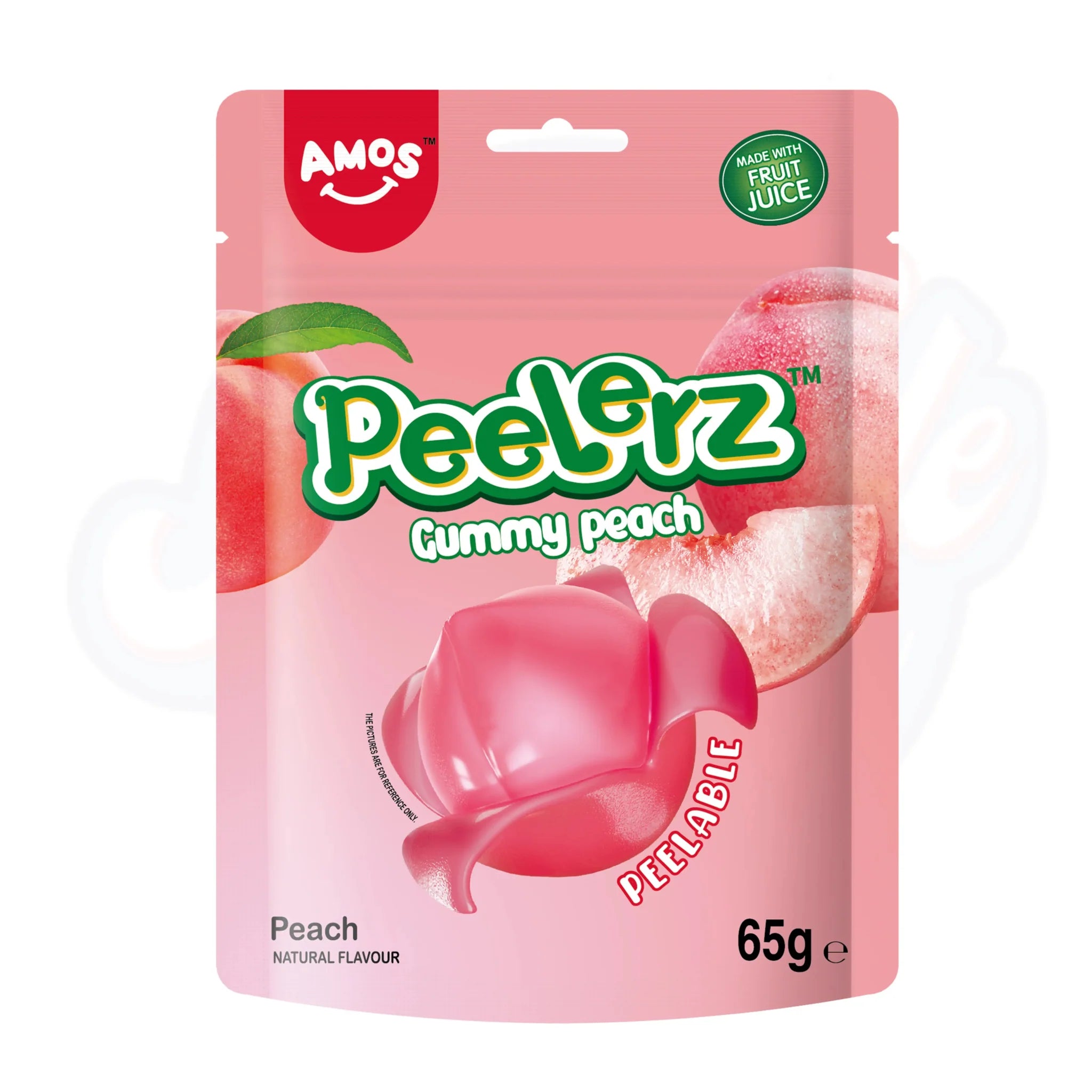 12 X Amos Peelerz Gummy Peach - 65Gm