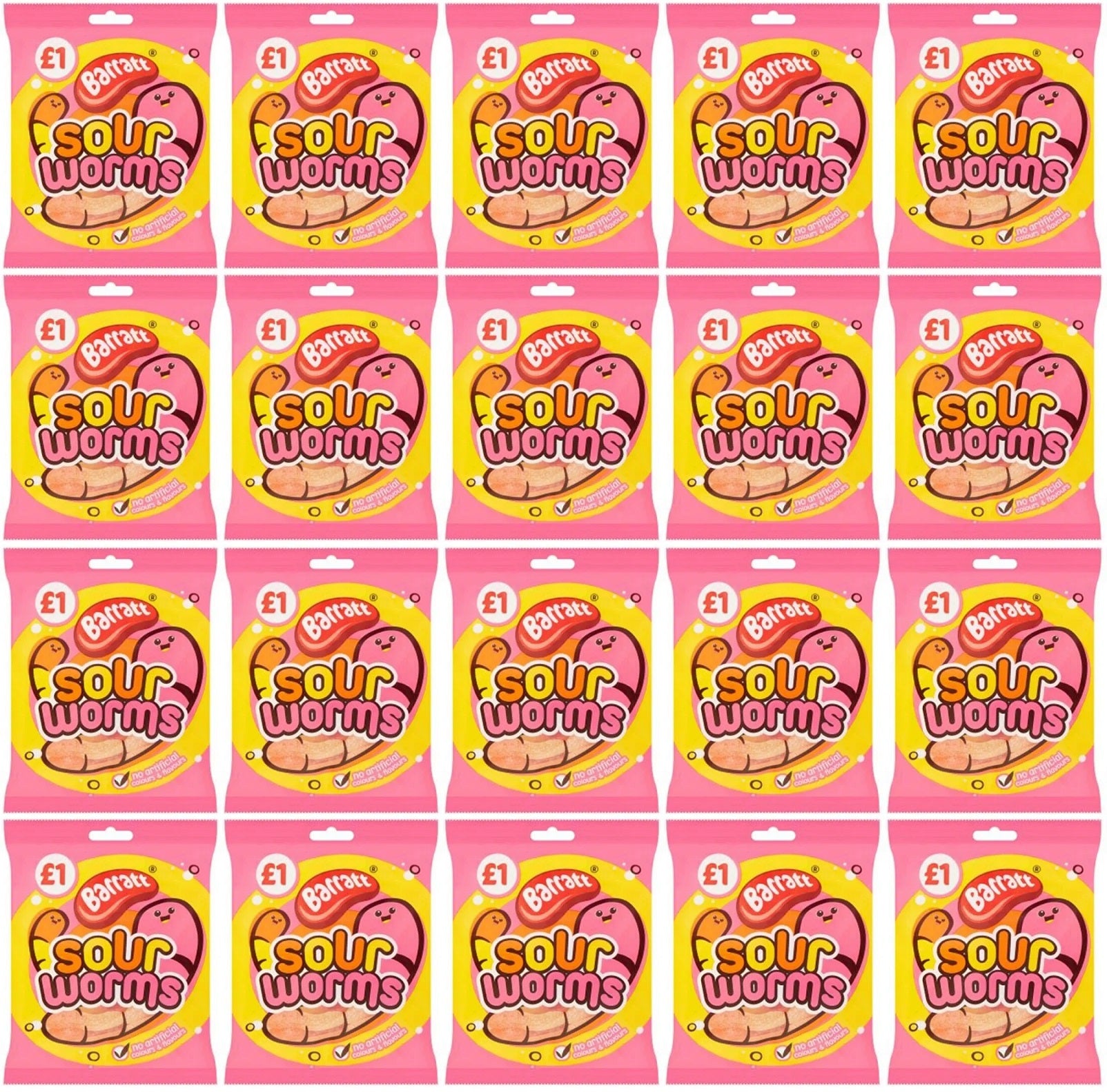 20 x Barratt Sour Worms 80G