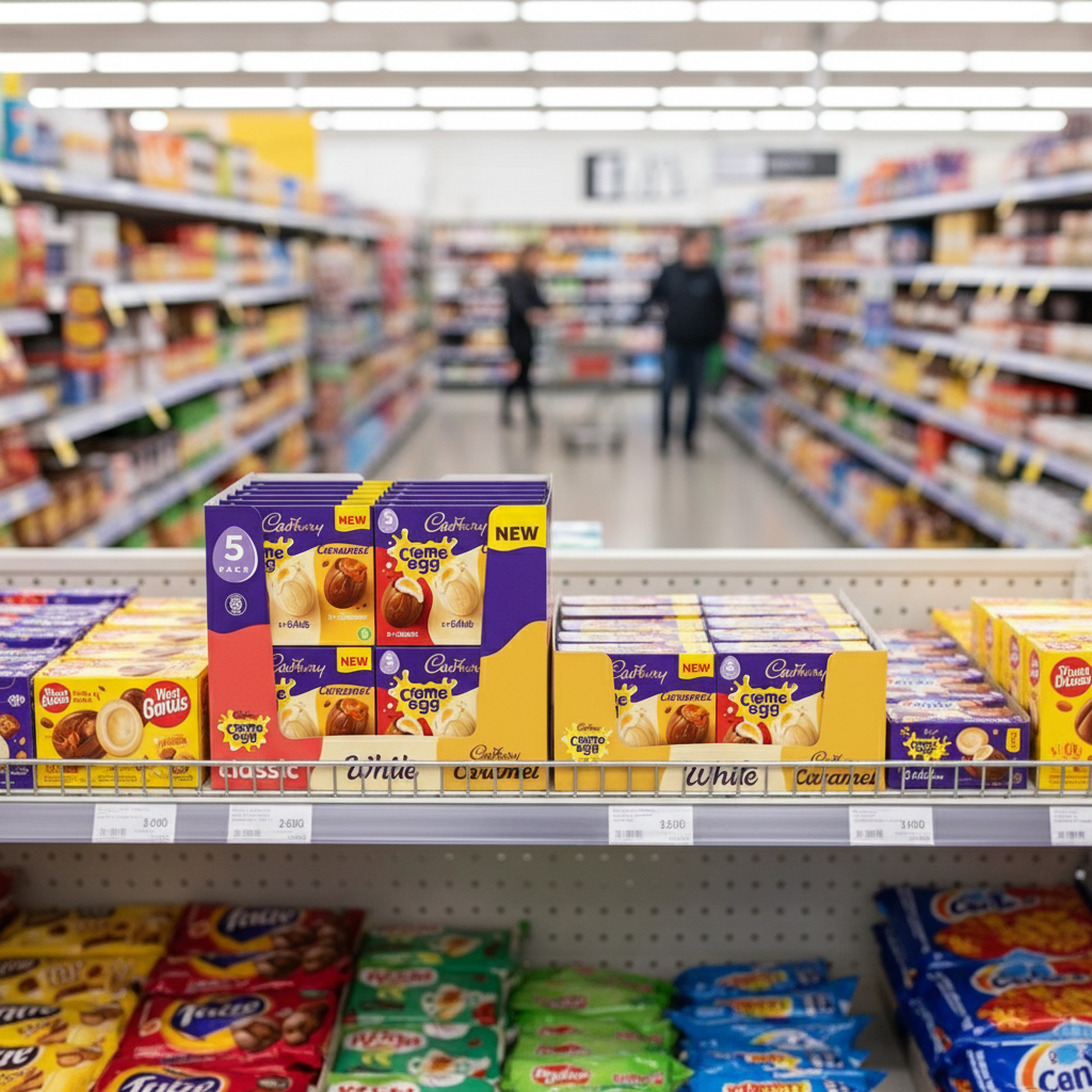 28 x Cadbury Mixed Caramel, White & Creme Egg 5 Pack - 200GM