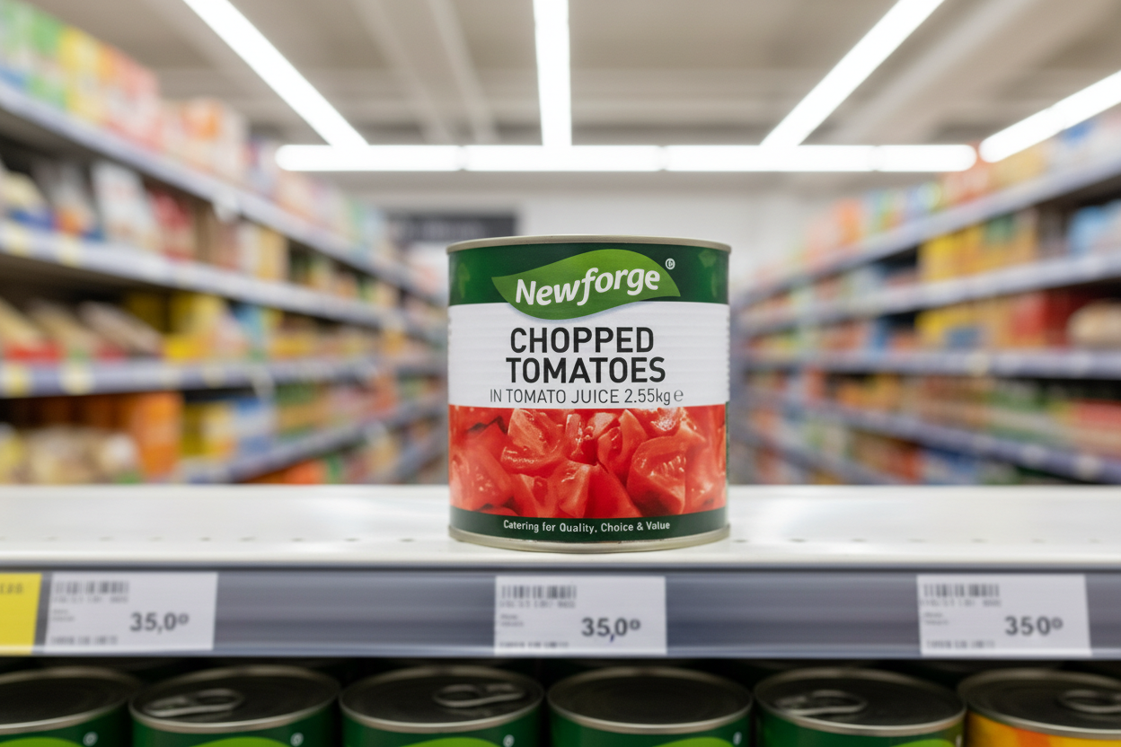 6 x Newforge Chopped Tomatoes In Tomato Juice 2.55Kg