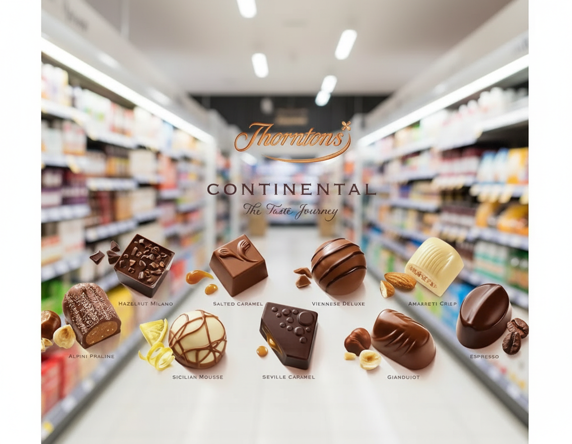 6 x Thorntons Continental Assortment Box Chocolates - 248GM