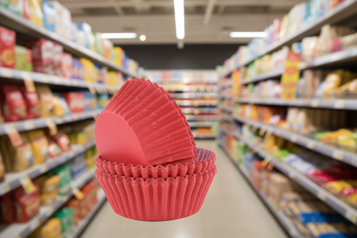 Pme Block Colour Cupcake Cases Red (Pack 60)