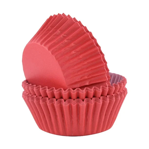 Pme Block Colour Cupcake Cases Red (Pack 60)