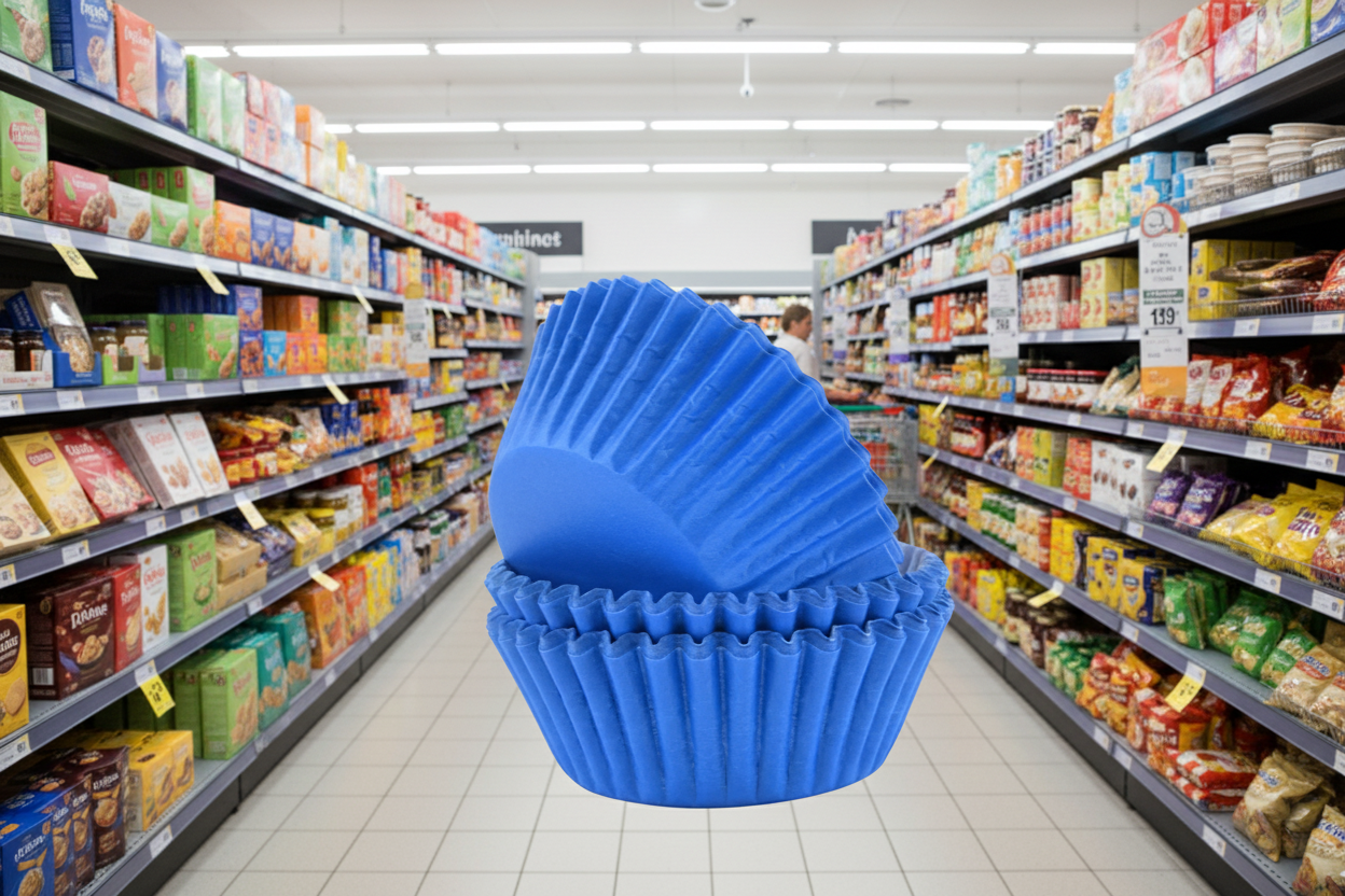 Pme Block Colour Cupcake Cases Blue (Pack 60)