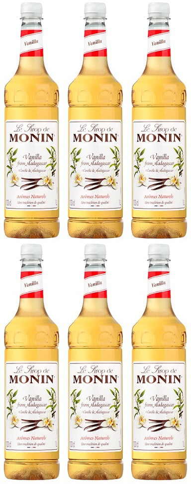 6 x Monin Vanilla From Madagascar 100Cl