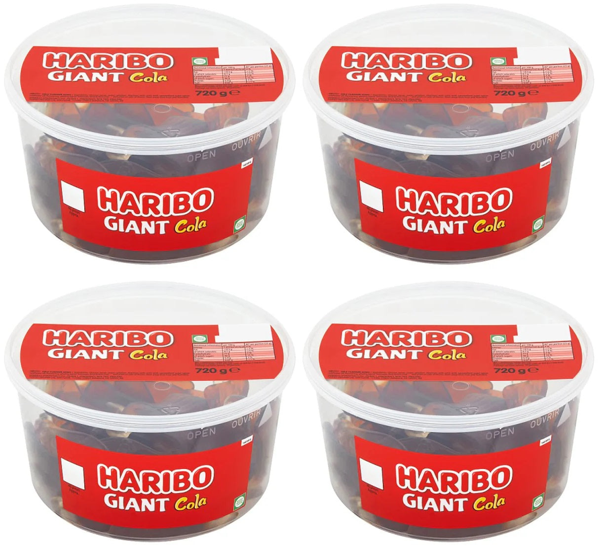 4 x Haribo Giant Happy Cola 40Qty
