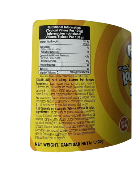 Fini Lollipops Vitamin C Lollies Mix 1.12Kg