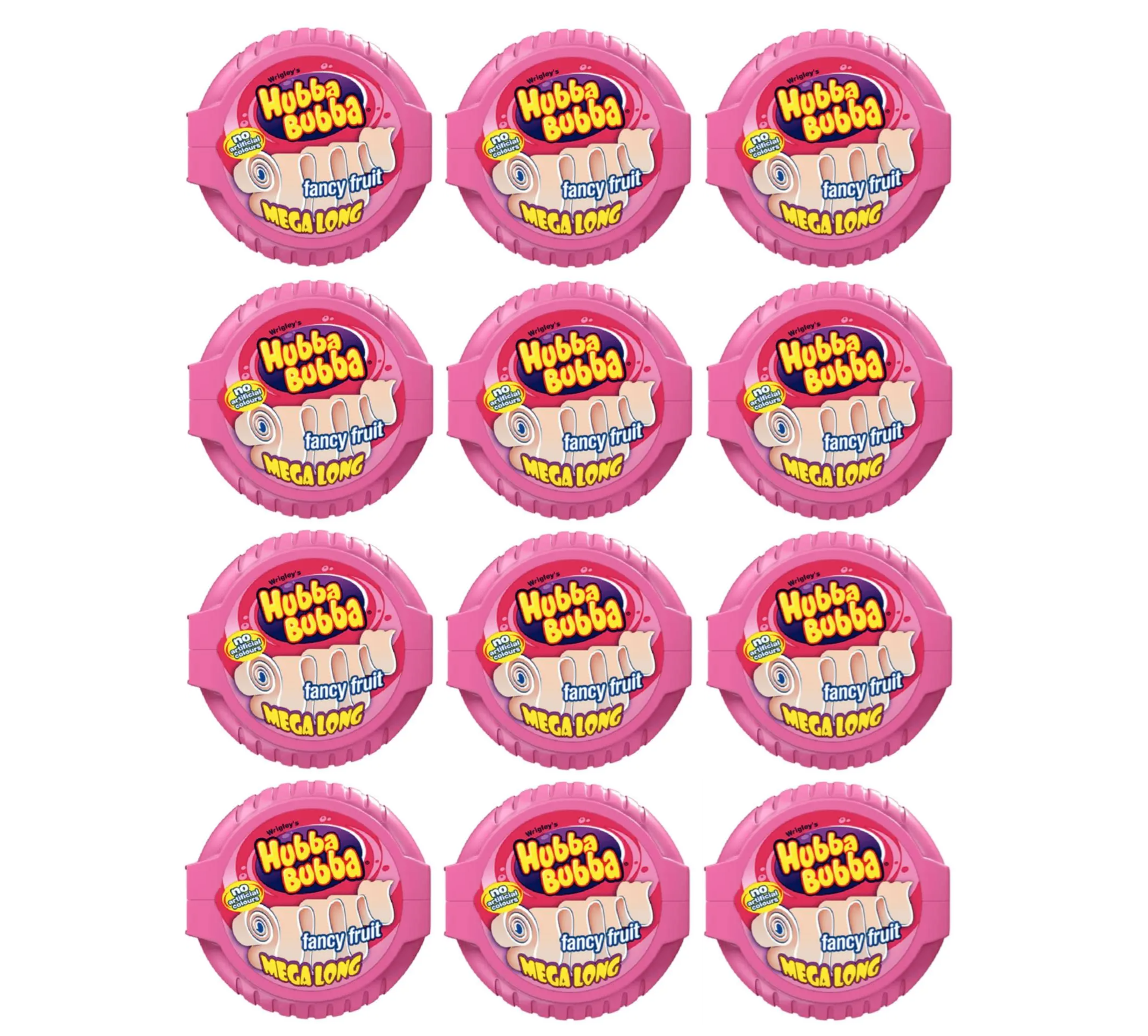 12 x Hubba Bubba Mega Long Tape Fancy Fruit 56G