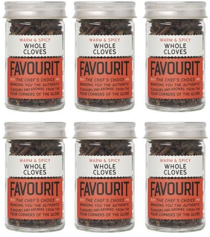 6 x Favourit Whole Cloves - 30Gm