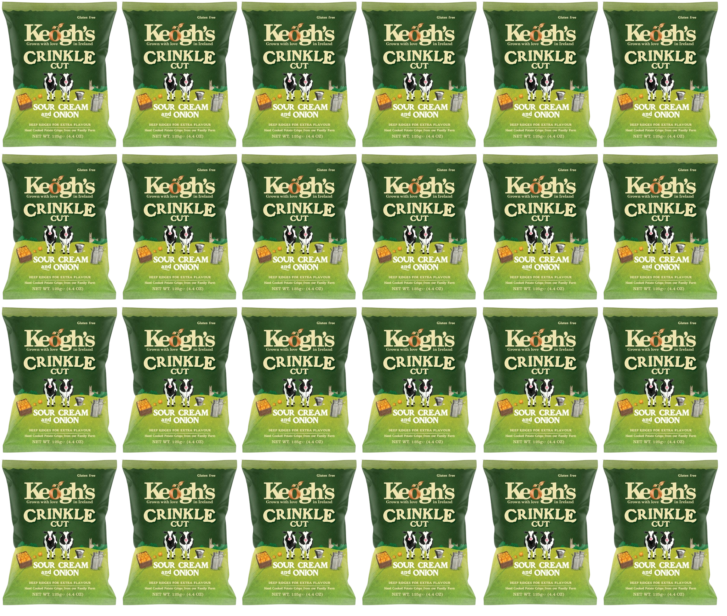 24 x Keogh's Crinkle Cut Sour Cream And Onion 45G
