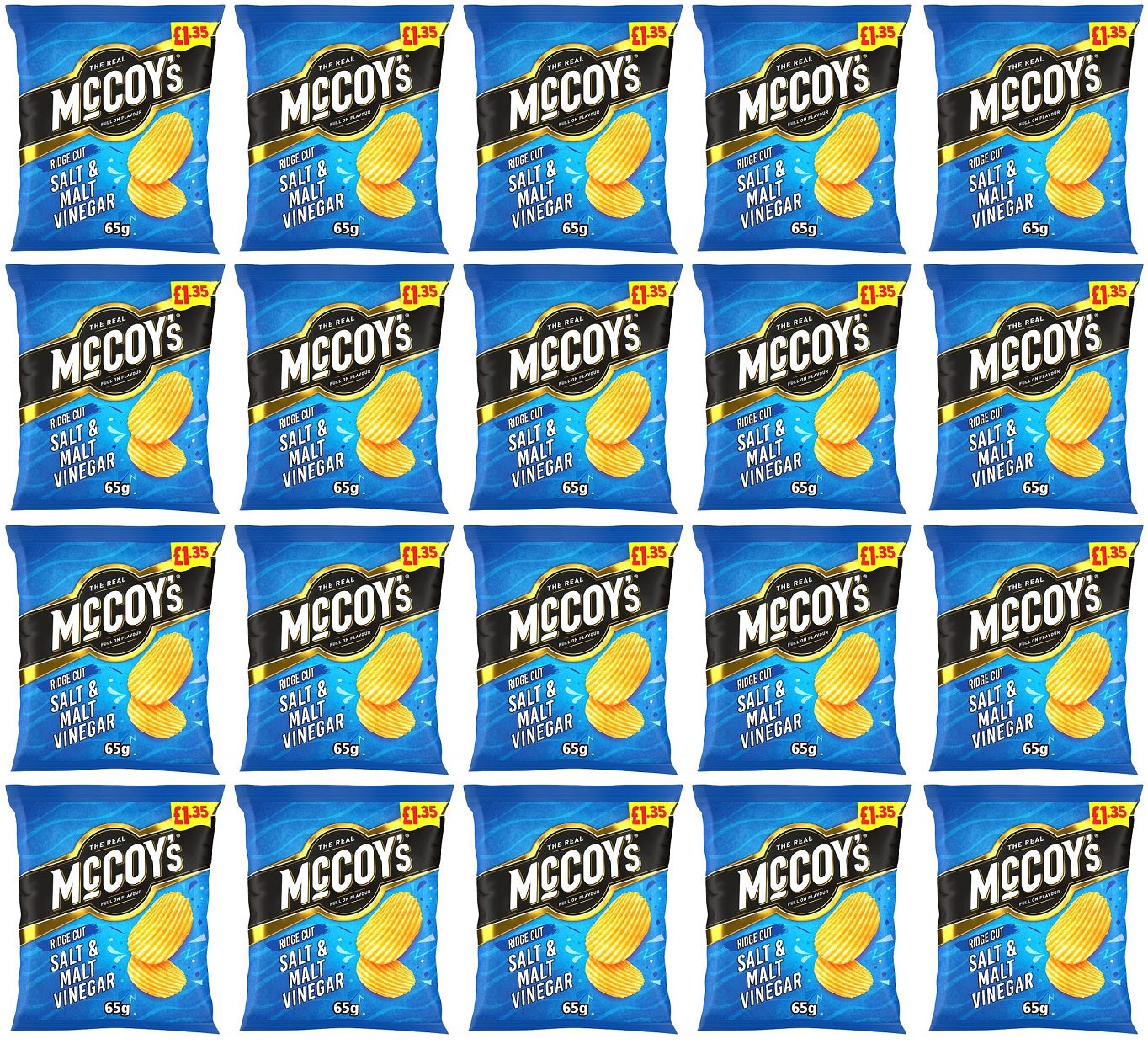 20 x Mccoys Salt & Malt Vinegar - 65GM