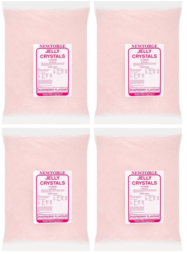 4 x Newforge Jelly Crystals Raspberry Flavour 3.5Kg