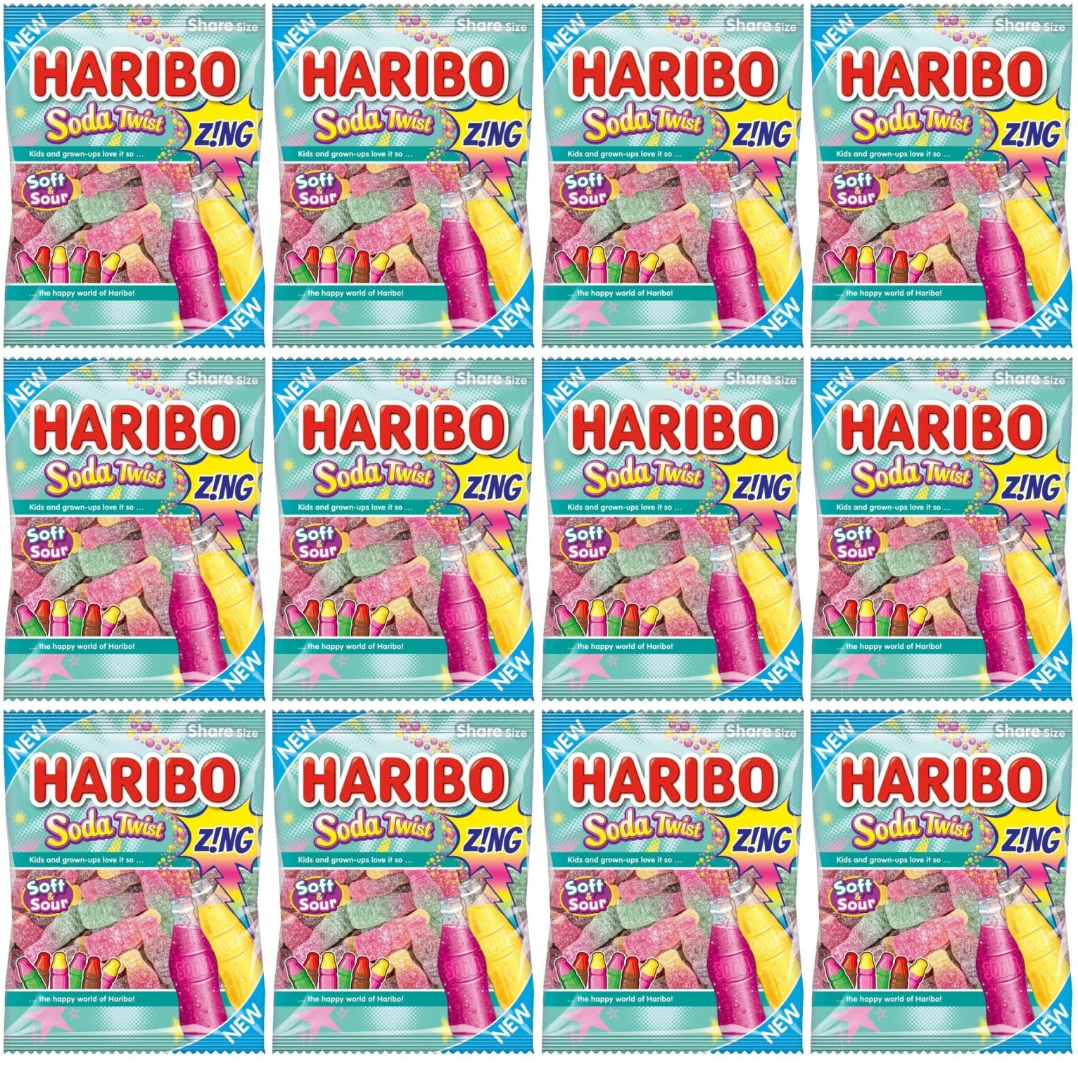 12 x Haribo Soda Twist Zing 160G