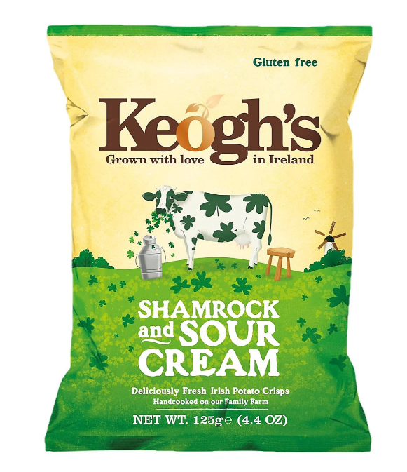 12 x Keogh's Shamrock And Sour Cream 125G