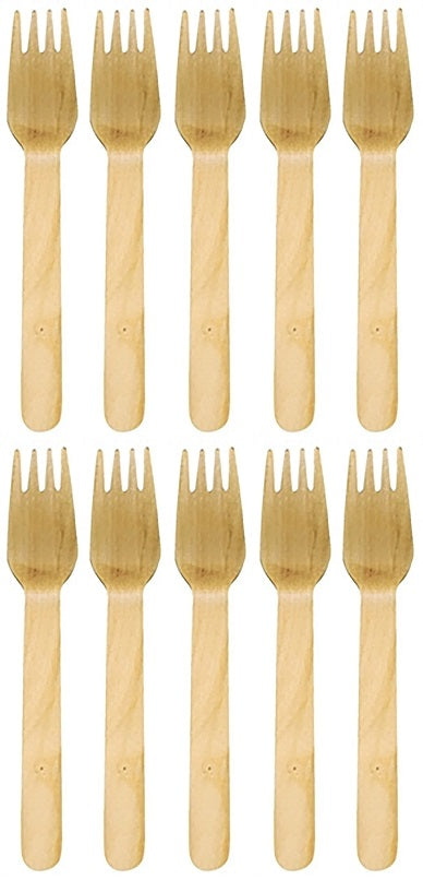 10 x Cutlery Wooden Chipfork 1000PK