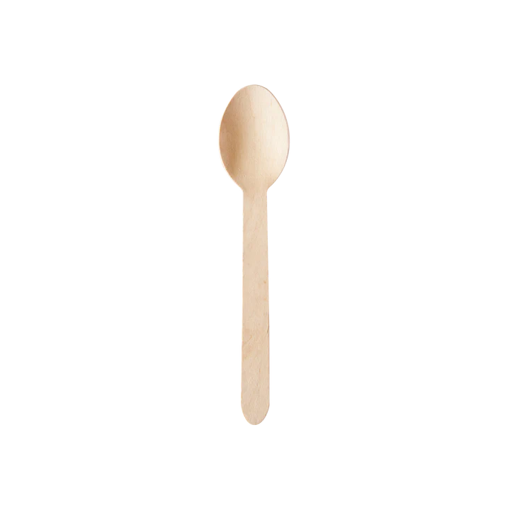 10 x D2E Cutlery Wooden Spoon 6In 100Pk X 10