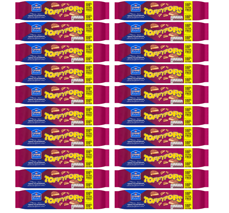 20 x Lyons Toffy Pop100% Free 240G