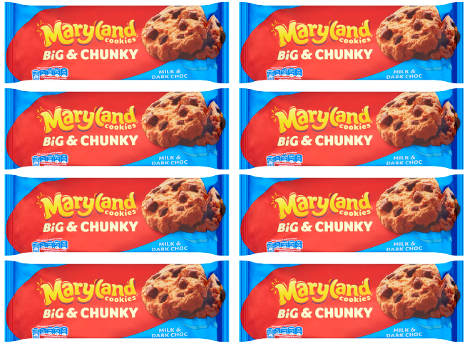 8 x Maryland Big & Chunky Milk & Dark 180Gm