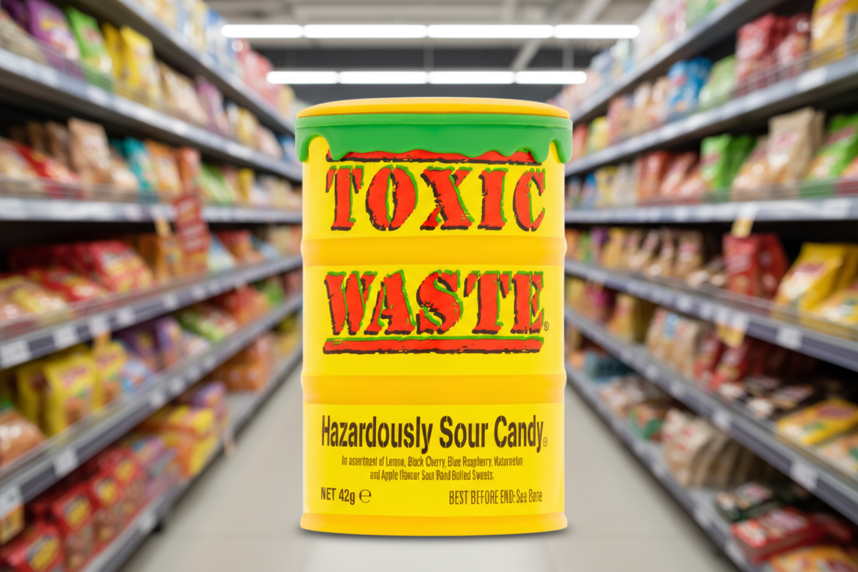 12 x Toxic Waste - Yellow Sour Candy 42Gm