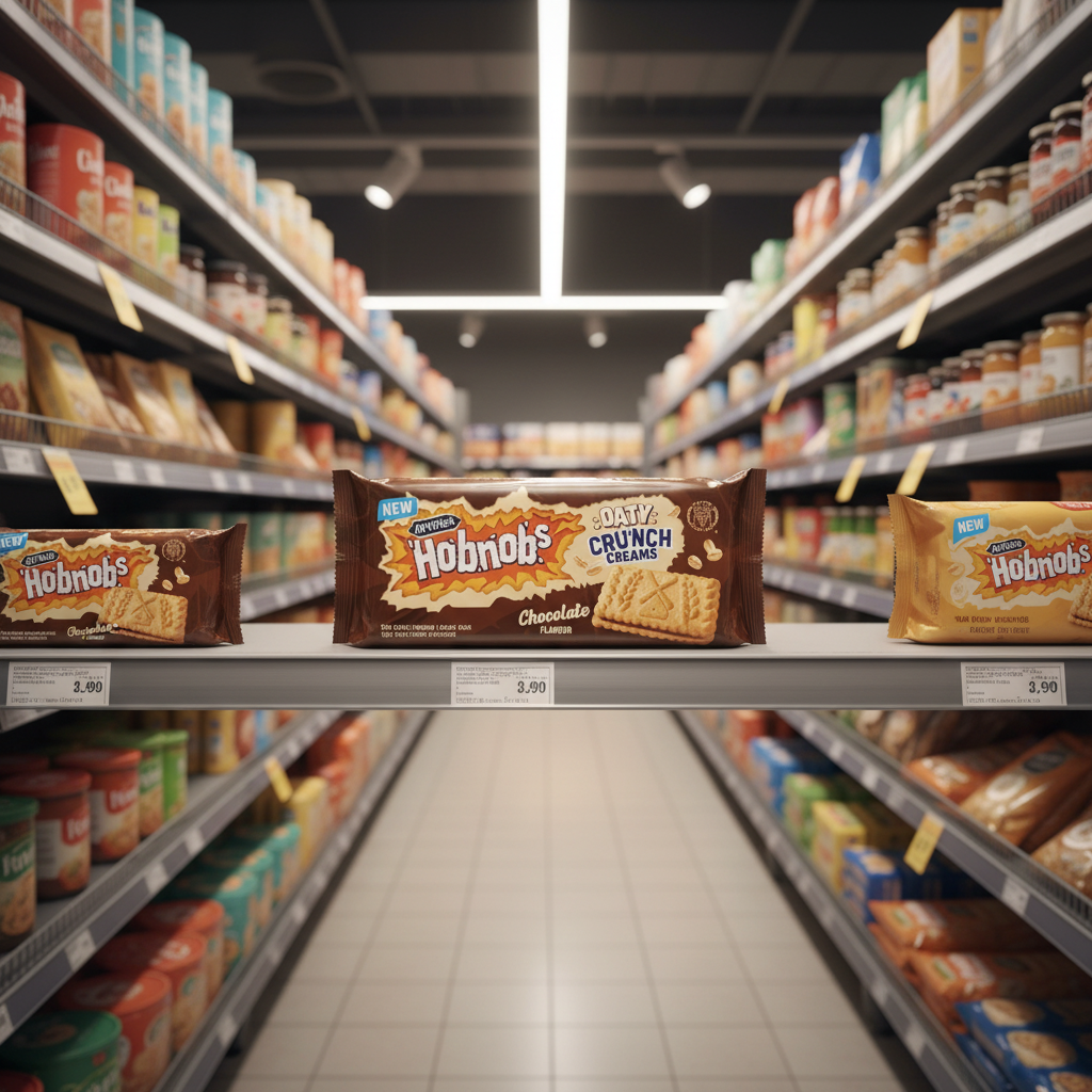 18 X Mcvities Hobnob Oaty Milk Chocolate Cream - 100Gm
