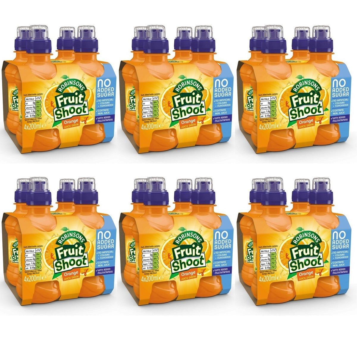 6 X Fruit Shoot 4Pk Orange (Drs) - 4X200Ml