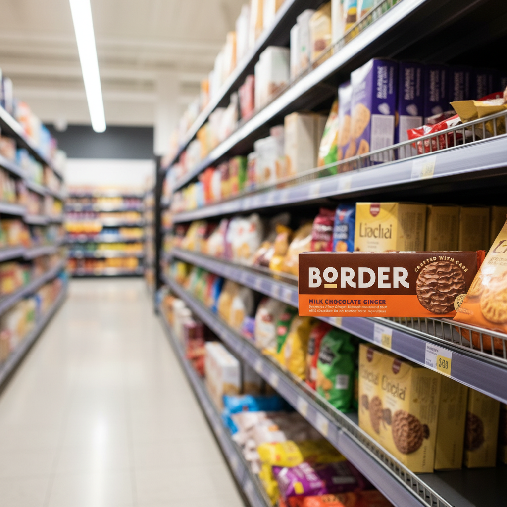 14 X Border Biscuits Milk Chocolate Ginger 150G