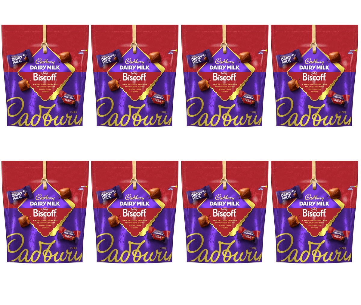 8 X Cadbury Dairy Milk Biscoff Pouch - 230Gm