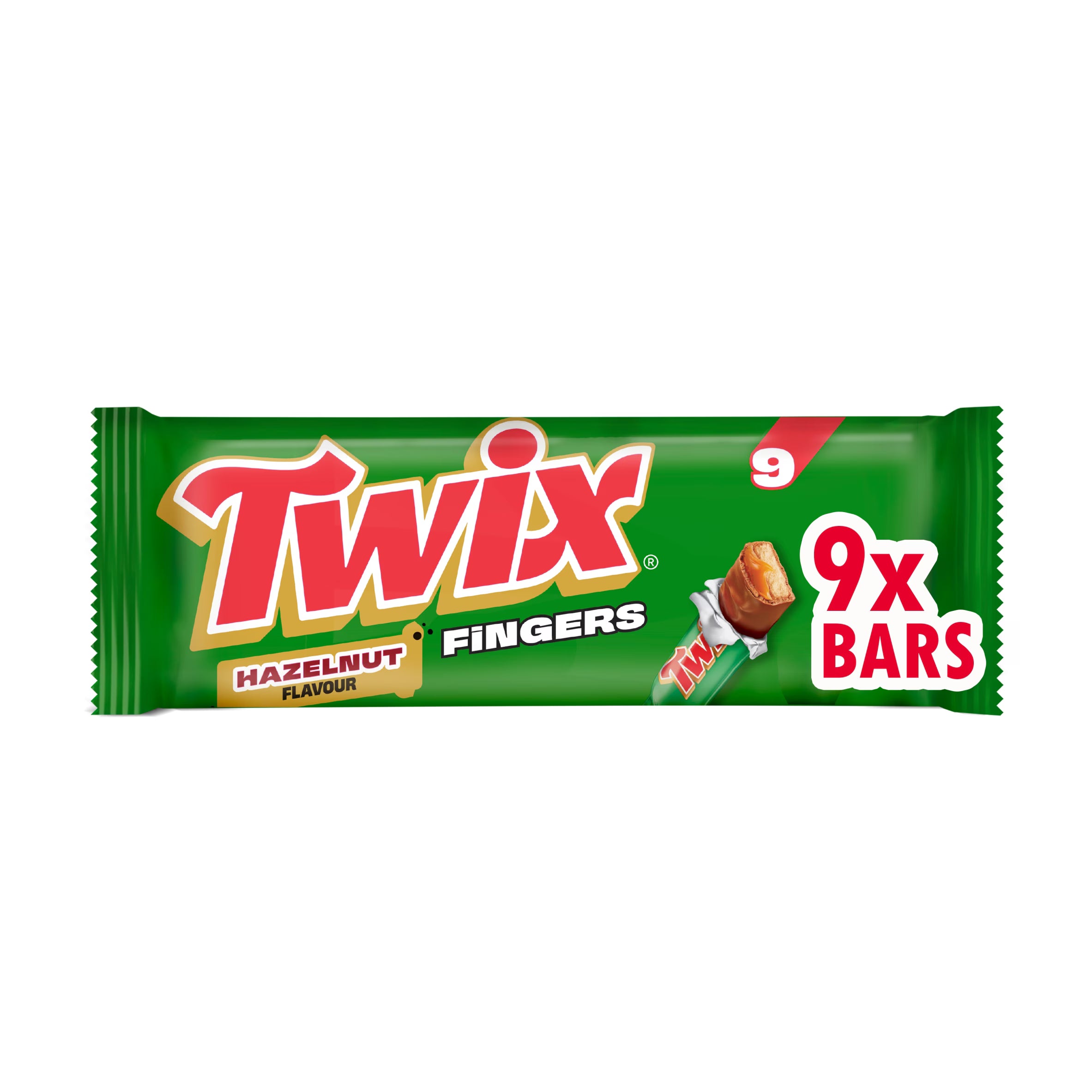 13 X Twix Chocolate Hazelnut Biscuit Snack Bar 9Pk - 180Gm