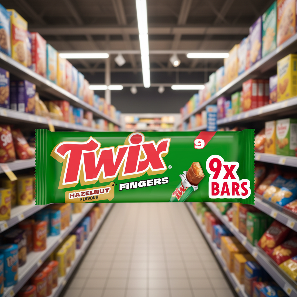13 X Twix Chocolate Hazelnut Biscuit Snack Bar 9Pk - 180Gm