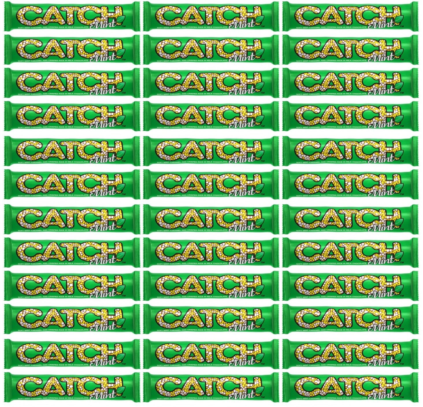 36 x Catch Soft Mint Caramel And Crisped Rice In Milk Chocolate 50G
