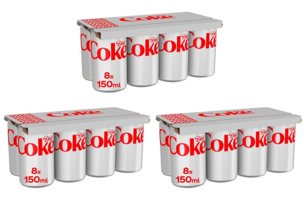3 x Diet Coke Mini 8 X 150Ml