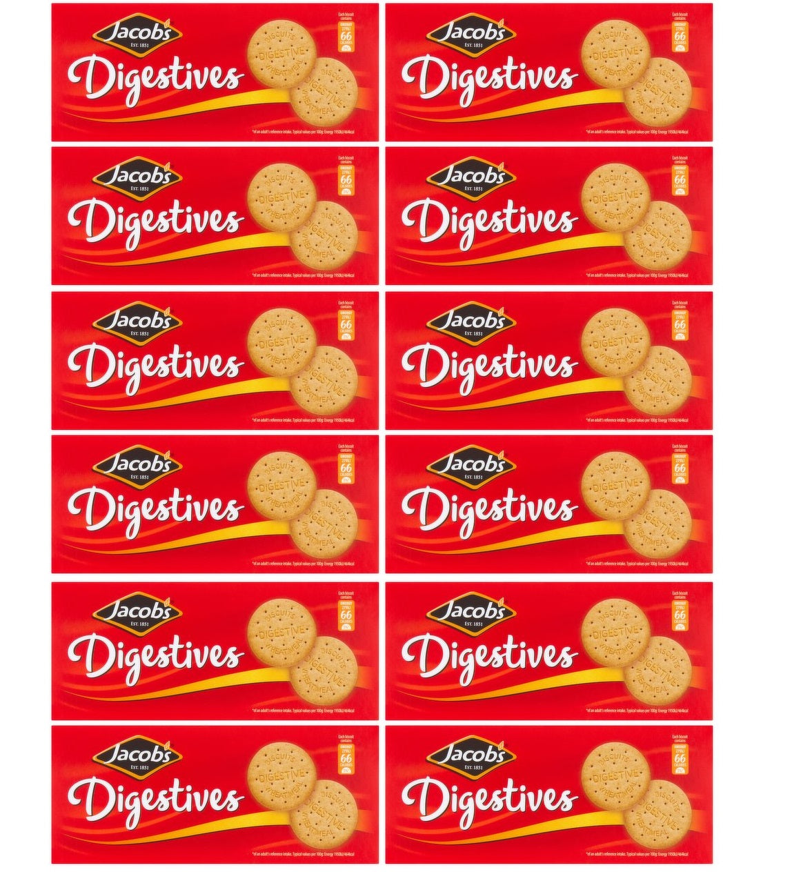 12 x Jacobs Digestives 250G