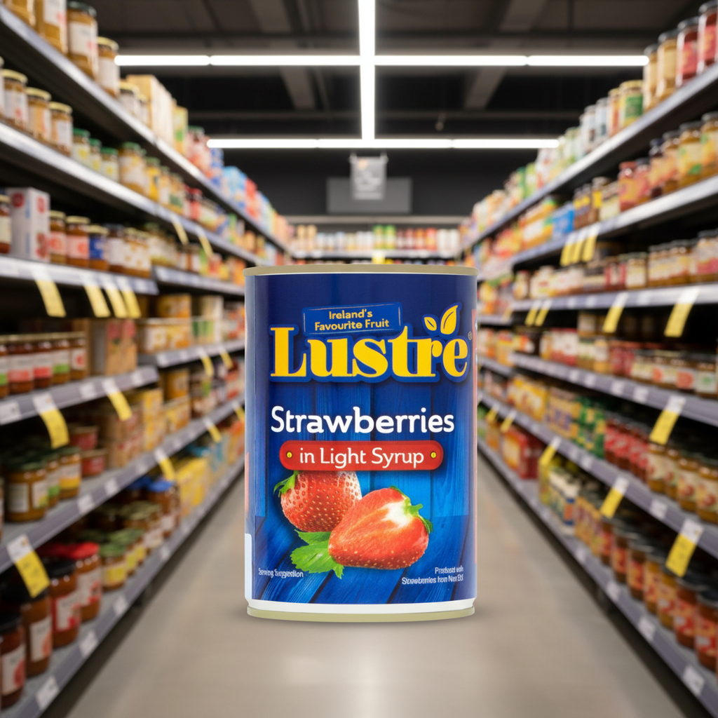 12 x Lustre Strawberries In Light Syrup 410G